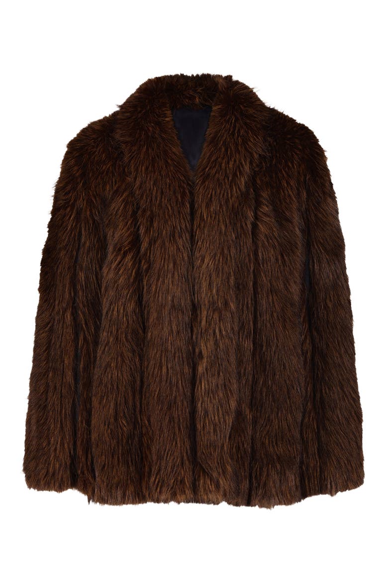 Fur-Free Fox (Faux Fur) Jacket, Alternate, color, BROWN MULTI
