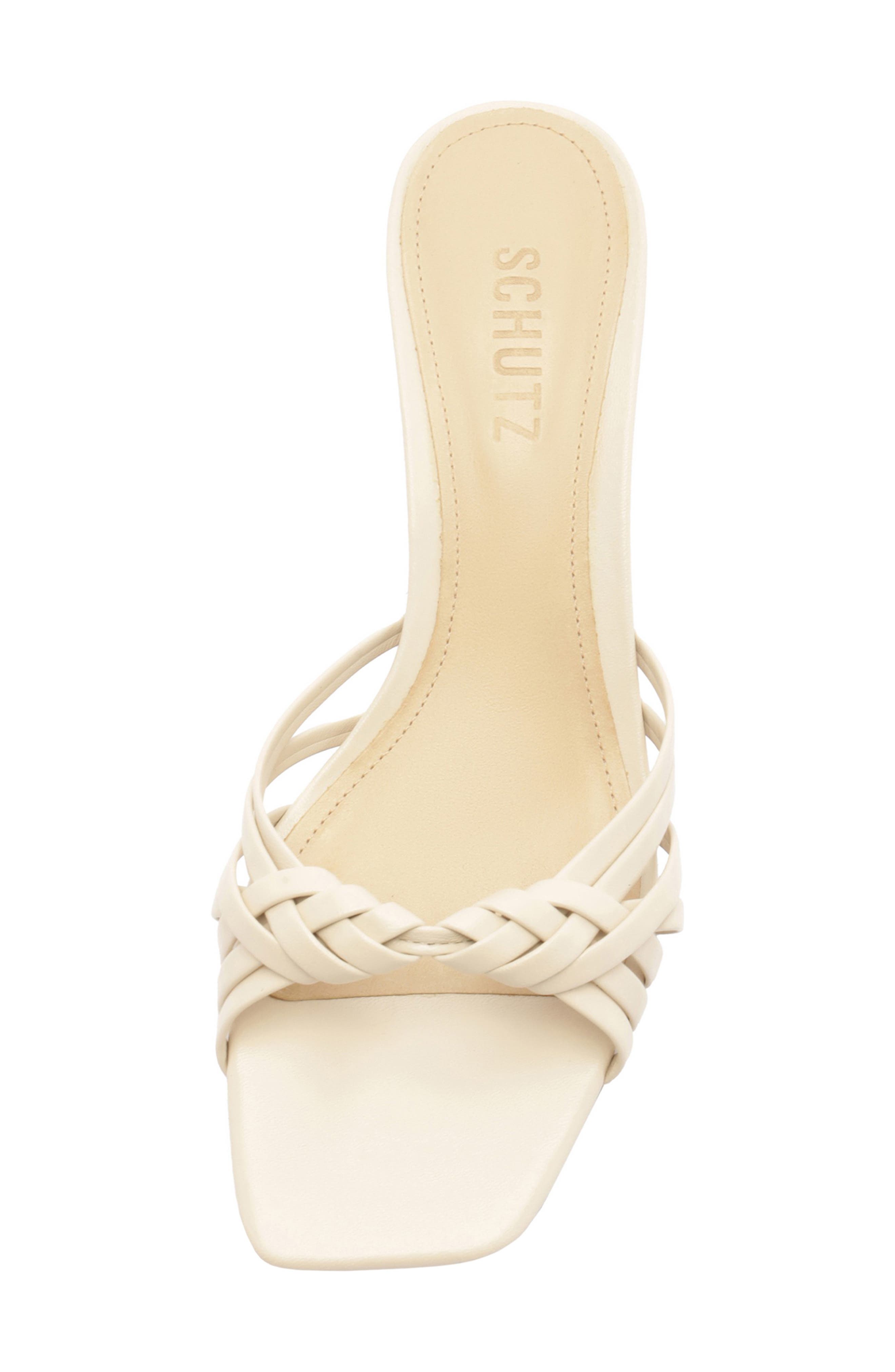 Schutz Tara Interlaced Slide Sandal, Alternate, color, Sugar White