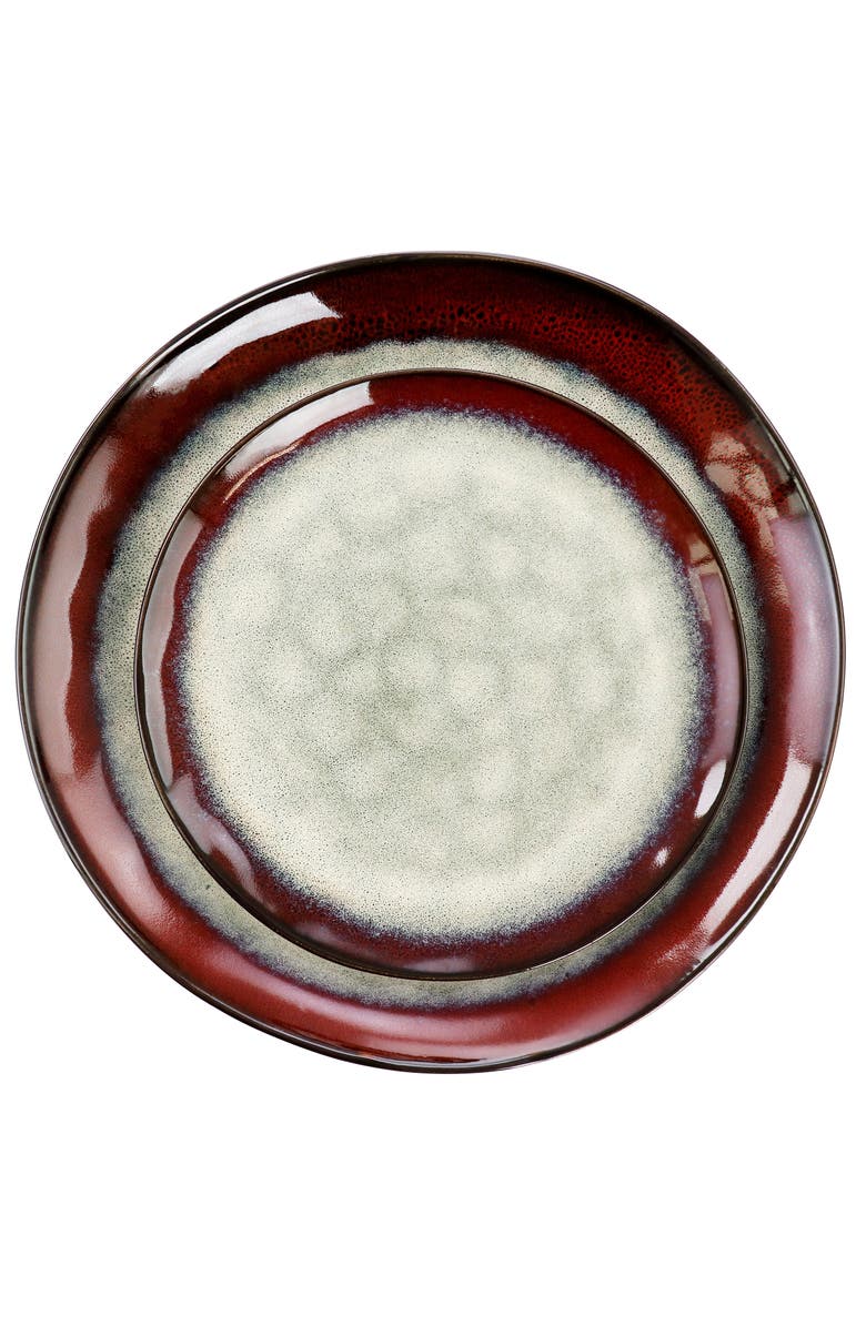 Elama Samara 12 Piece Stoneware Dinnerware Set, Alternate, color, White