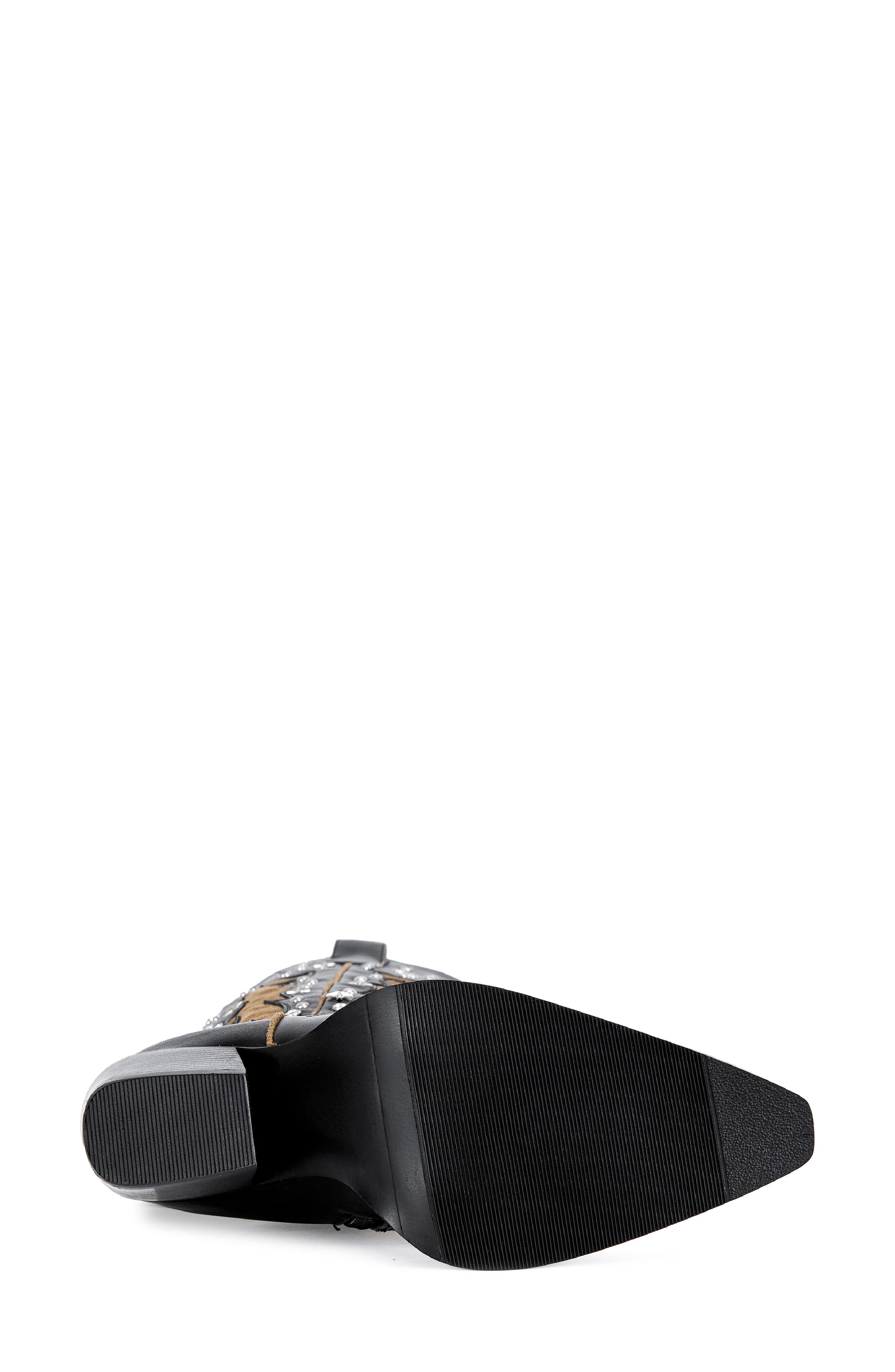 AZALEA WANG Kalpana Knee High Western Boot, Alternate, color, Black Multi