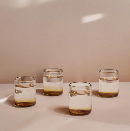 Meso Goods Sofia Ombre Effect Glass In Clear & Amber