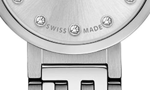 Fendi Forever  Diamond Swiss Quartz Bracelet Watch, 19mm In Silver