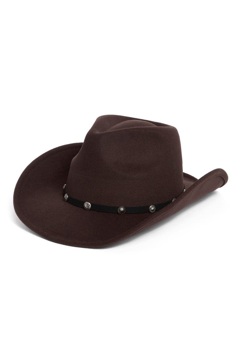 Concho Band Cowboy Hat, Main, color, CHOCOLATE