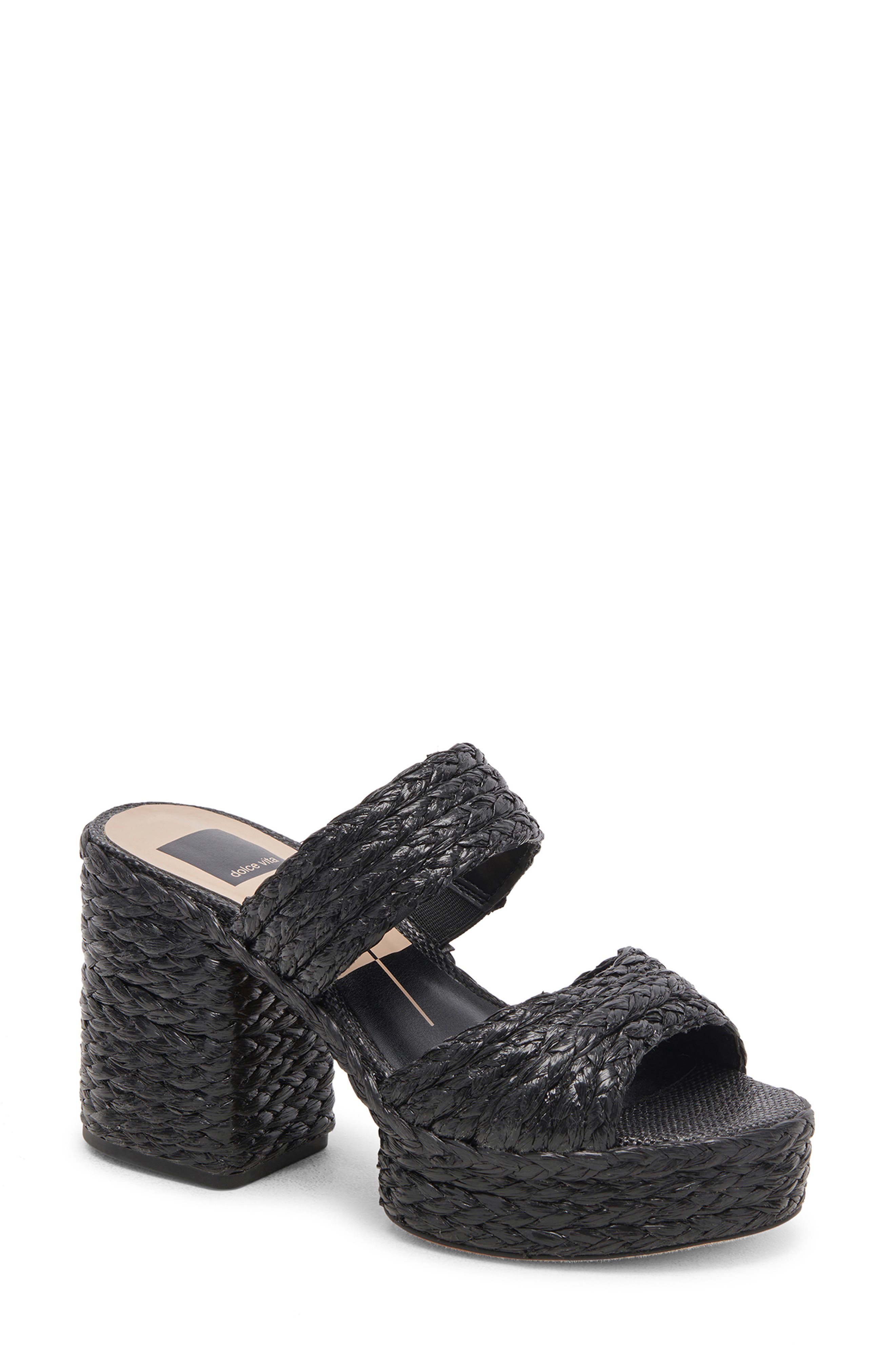 Dolce Vita Latoya Raffia Platform Sandal, Main, color, 