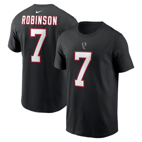 Men's Nike Bijan Robinson Black Atlanta Falcons Name & Number T-Shirt