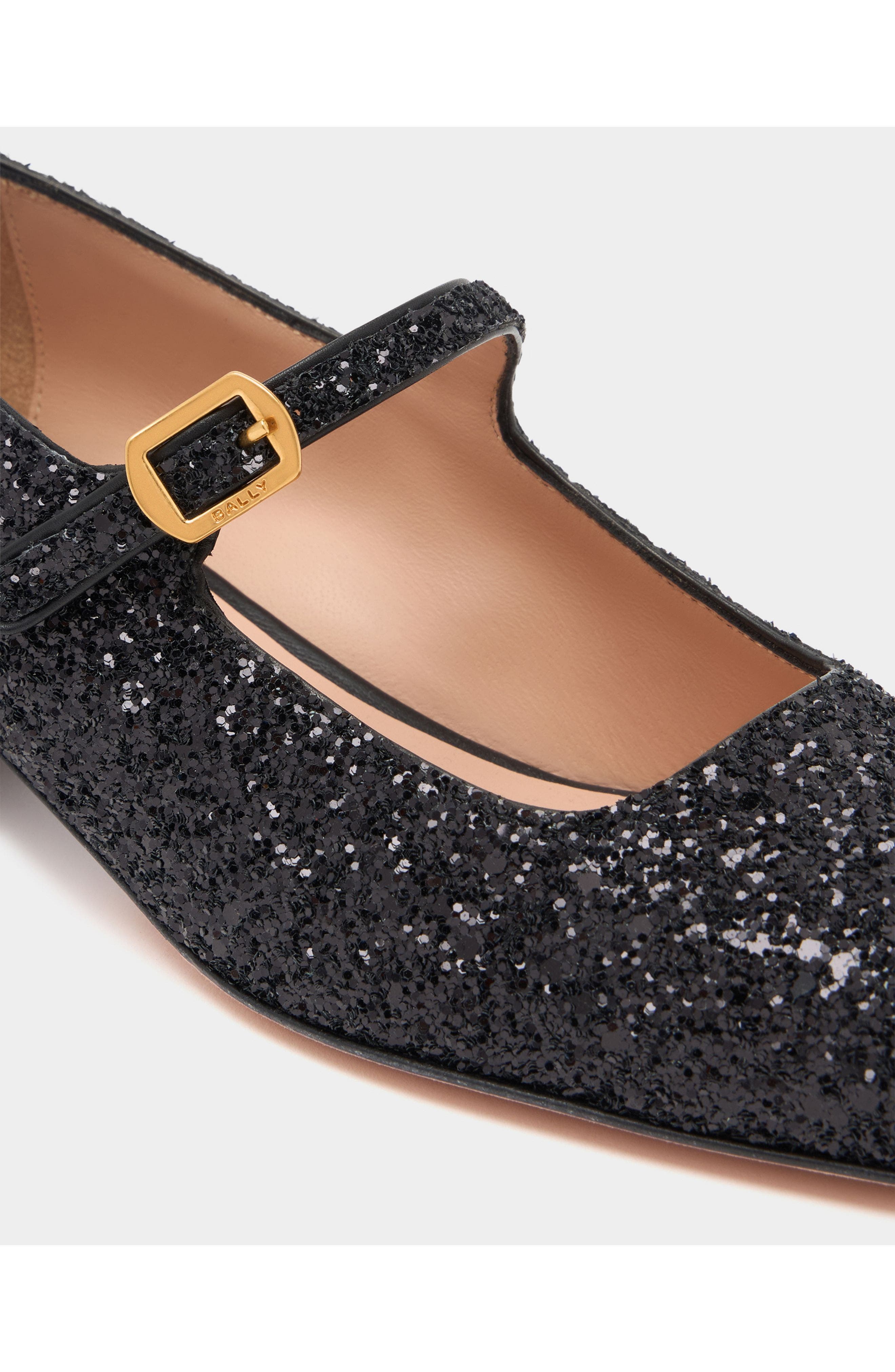 Bally rina Pump in Glitter, Alternate, color, Black