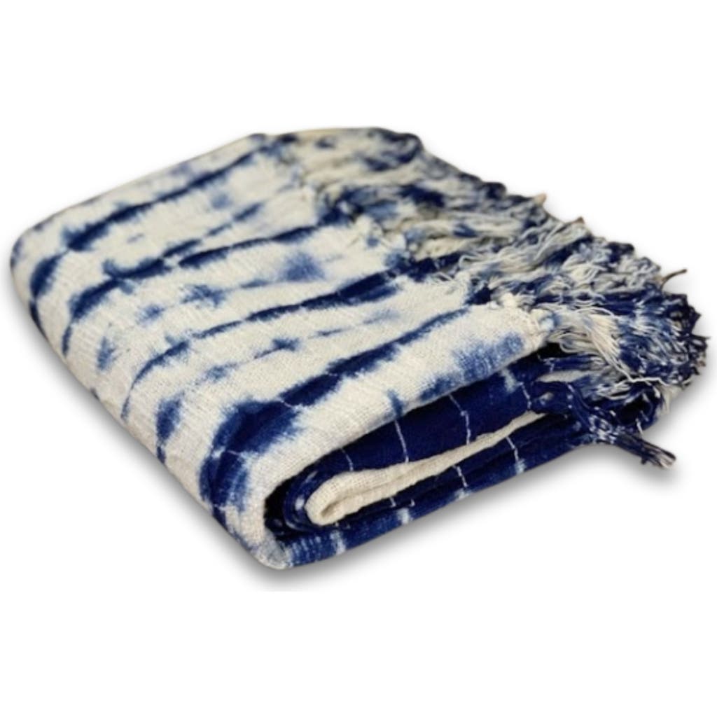 Pillowpia Indigo Shibori Throw in Vines  product