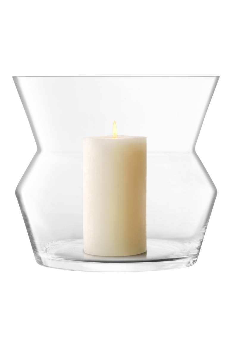 Sculpt Glass Lantern/Vase, Alternate, color, CLEAR