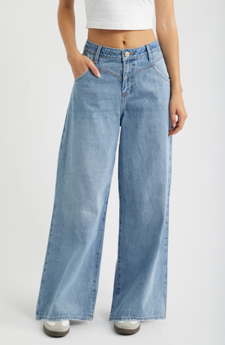 YMI Relaxed Extra Baggy Wide Leg Jeans, Main, color, Light Blue