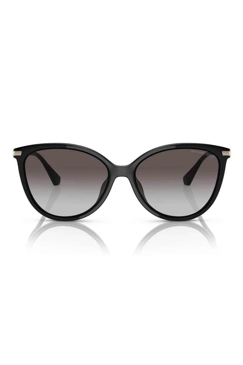 56mm Gradient Cat Eye Sunglasses, Main, color, BLACK