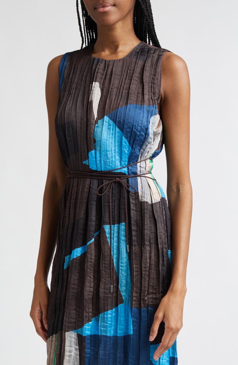 STAUD Mizu Sleeveless Colorblock Dress, Alternate, color, Blue Prism