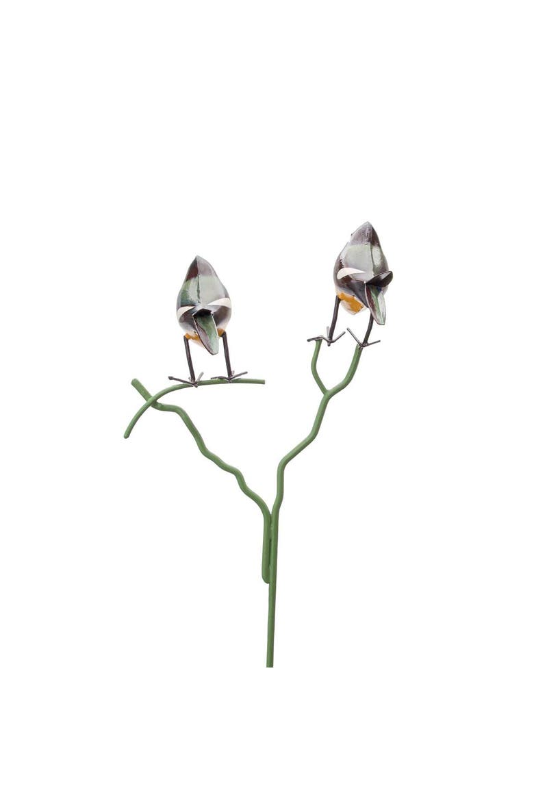 Metal Chickadee Bird Stake, Alternate, color, Black