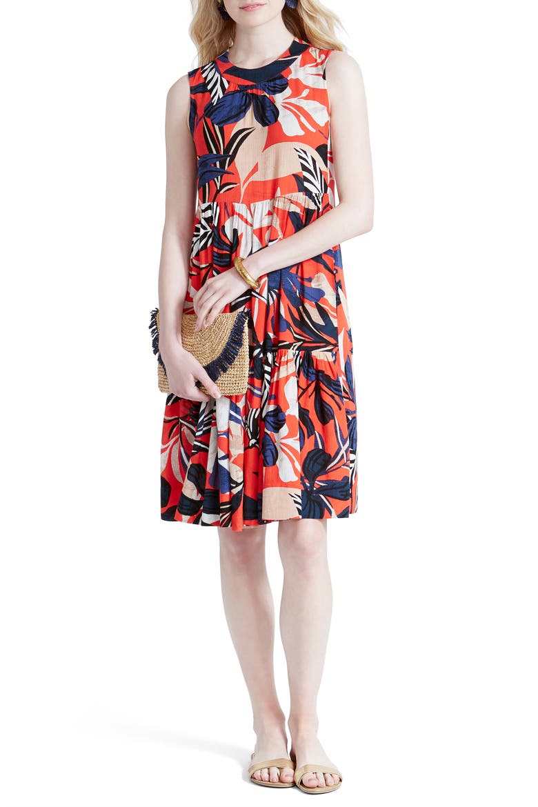 Tahiti A-Line Dress, Main, color, RED MULTI
