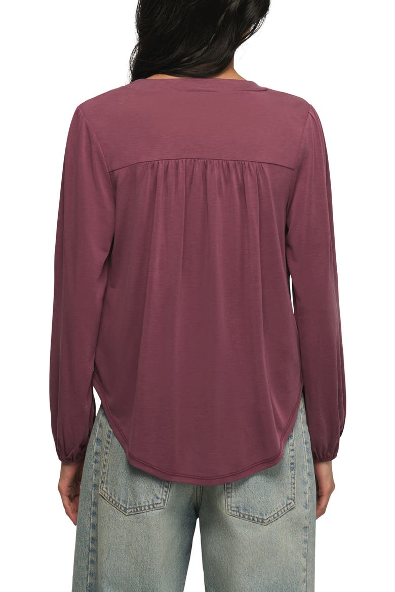 Gathered Sandwash Modal Blend Top, Alternate, color, GRAPE WINE