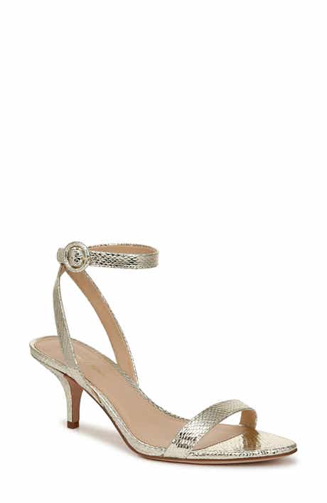 Veronica Beard Darcelle Ankle Strap Kitten Heel Sandal