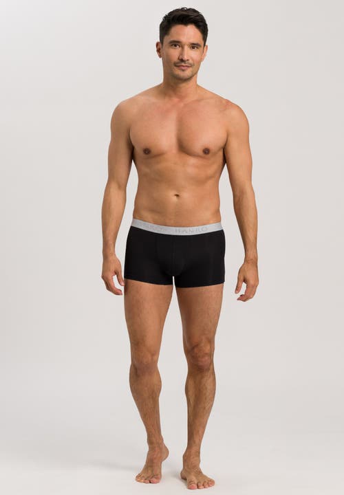 Hanro Cotton Essentials 2-pack Cotton Boxer Briefs In Black
