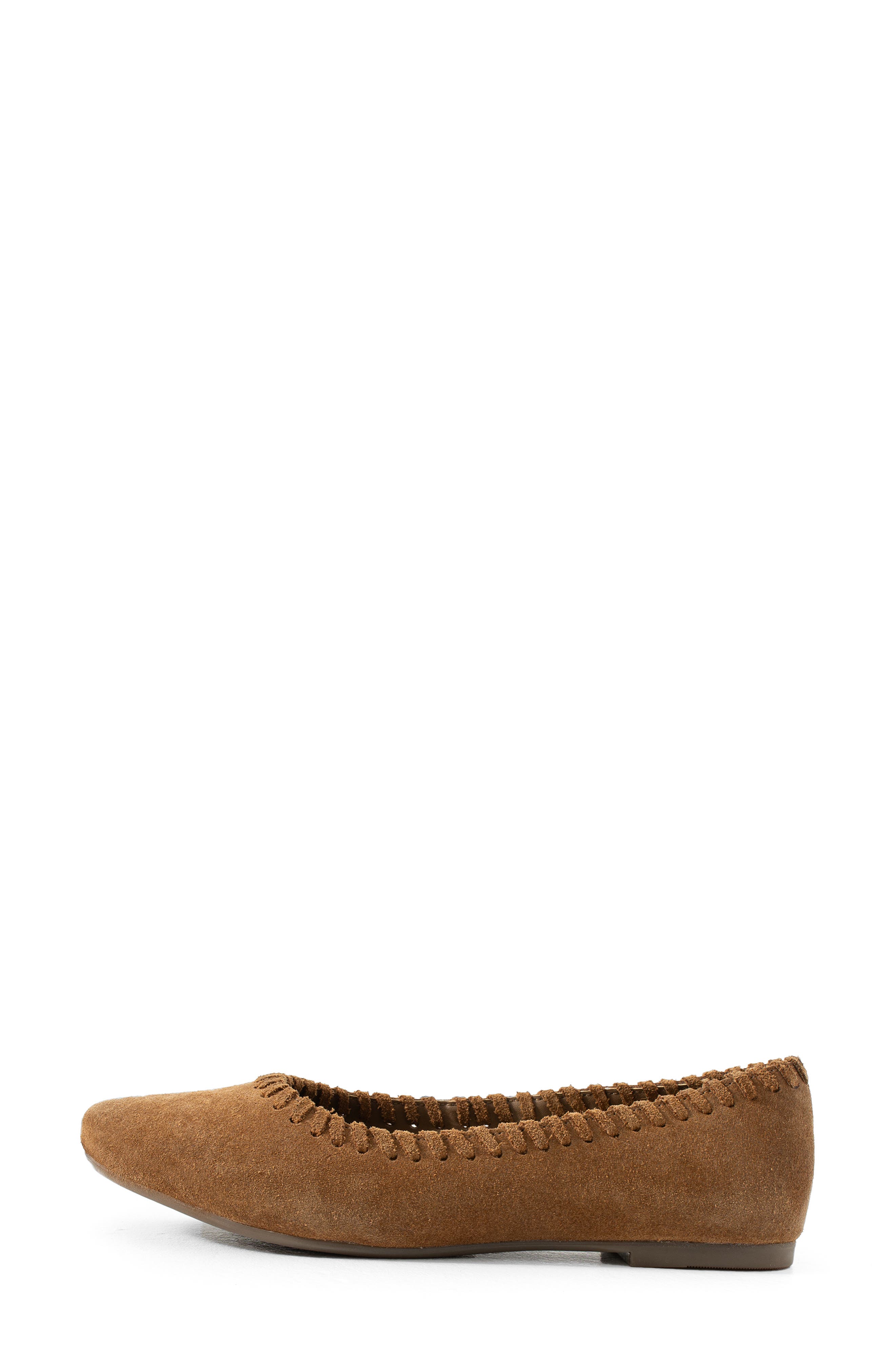 Jelavu Ella Whipstitch Ballet Flat, Alternate, color, Cognac