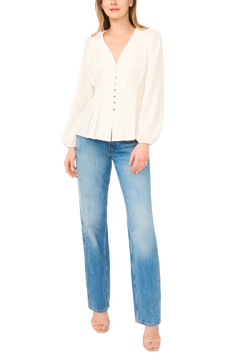 Textured Long Sleeve Top, Alternate, color, NEW IVORY