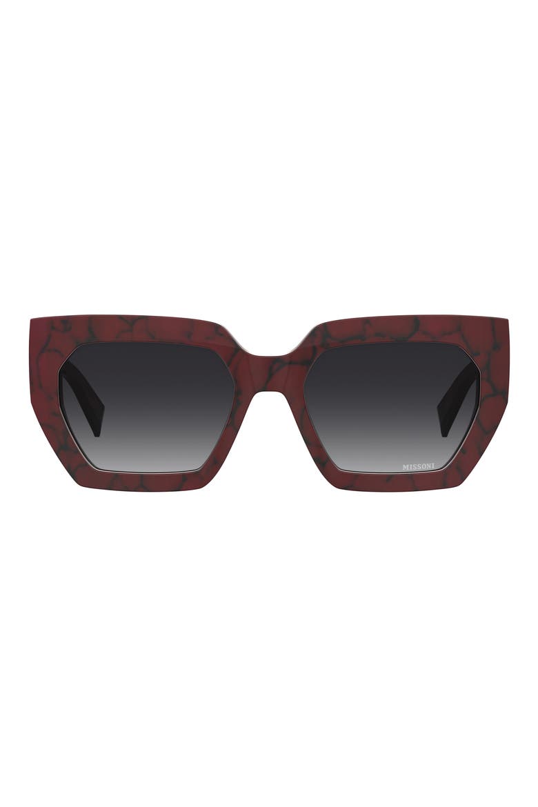 55mm Square Sunglasses, Main, color, MARBLE RED