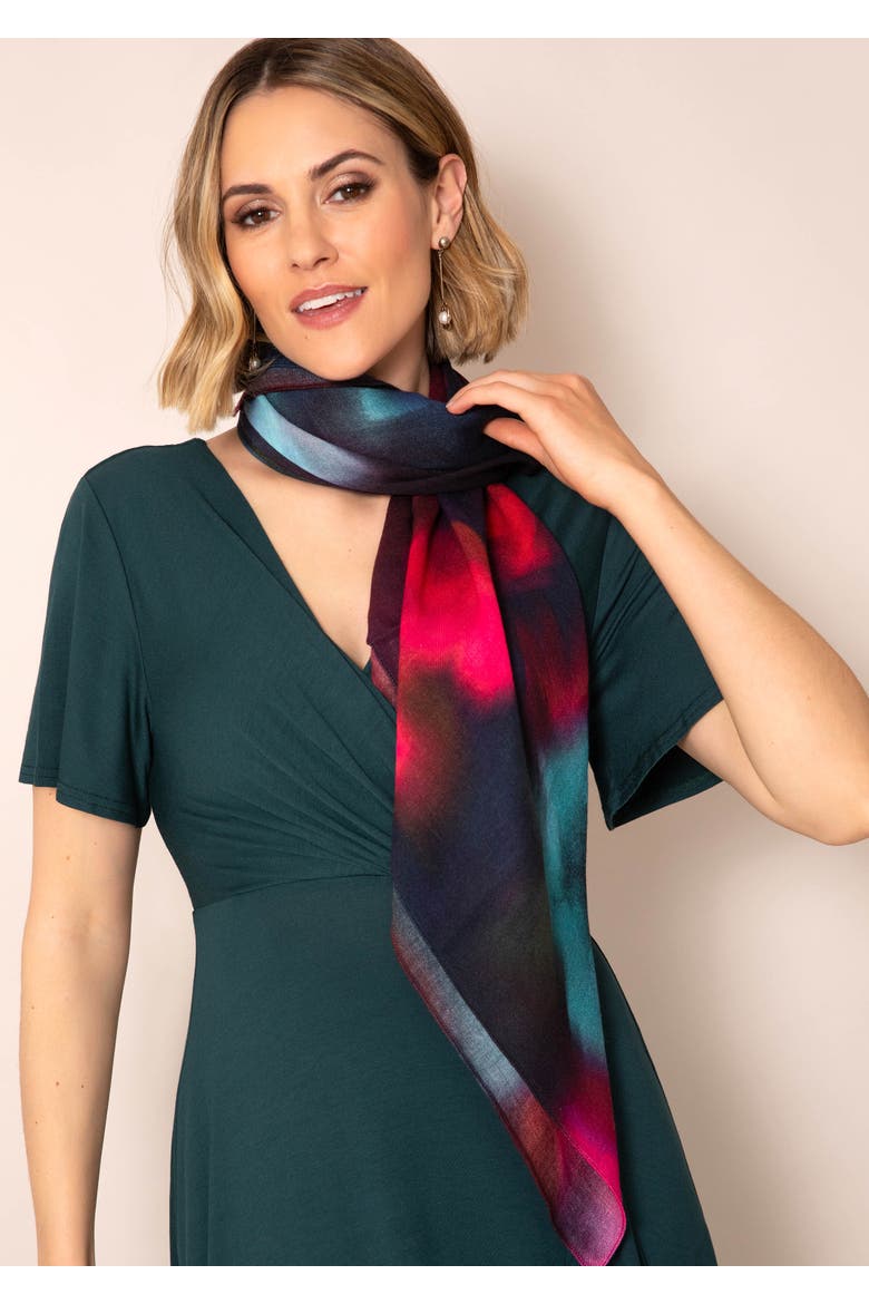 Handfinished Silk Blend Floral Wrap, Alternate, color, Moonlit Florals
