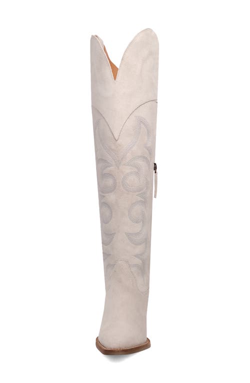 Dingo Primadonna Pointed Toe Over The Knee Western Boot In White