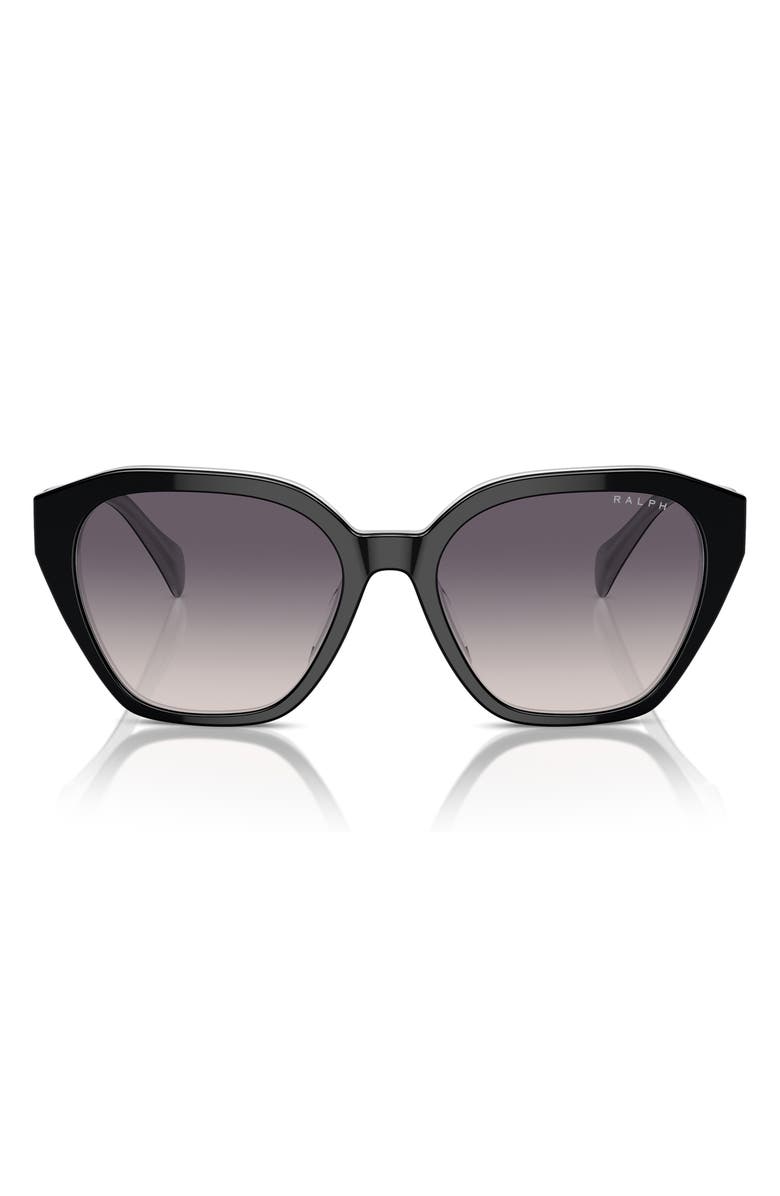 Ralph Lauren 54mm Cat Eye Sunglasses, Main, color, Black Opal Grey / Pink Grey