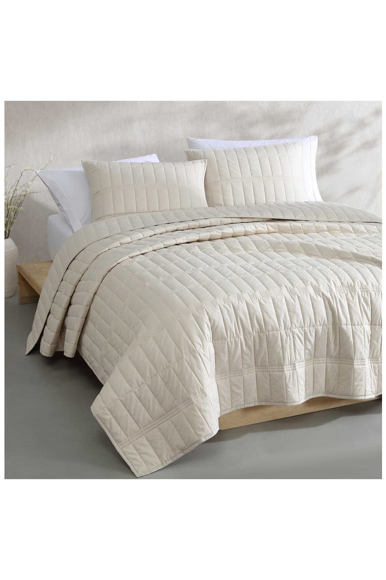 Washed Percale Quilt & Shams Set, Alternate, color, LIGHT BEIGE