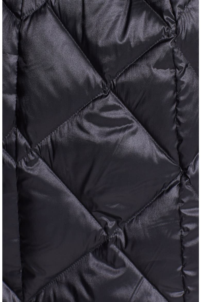 Packable Goose Down Quilted Walker Coat, Alternate, color, BLACK