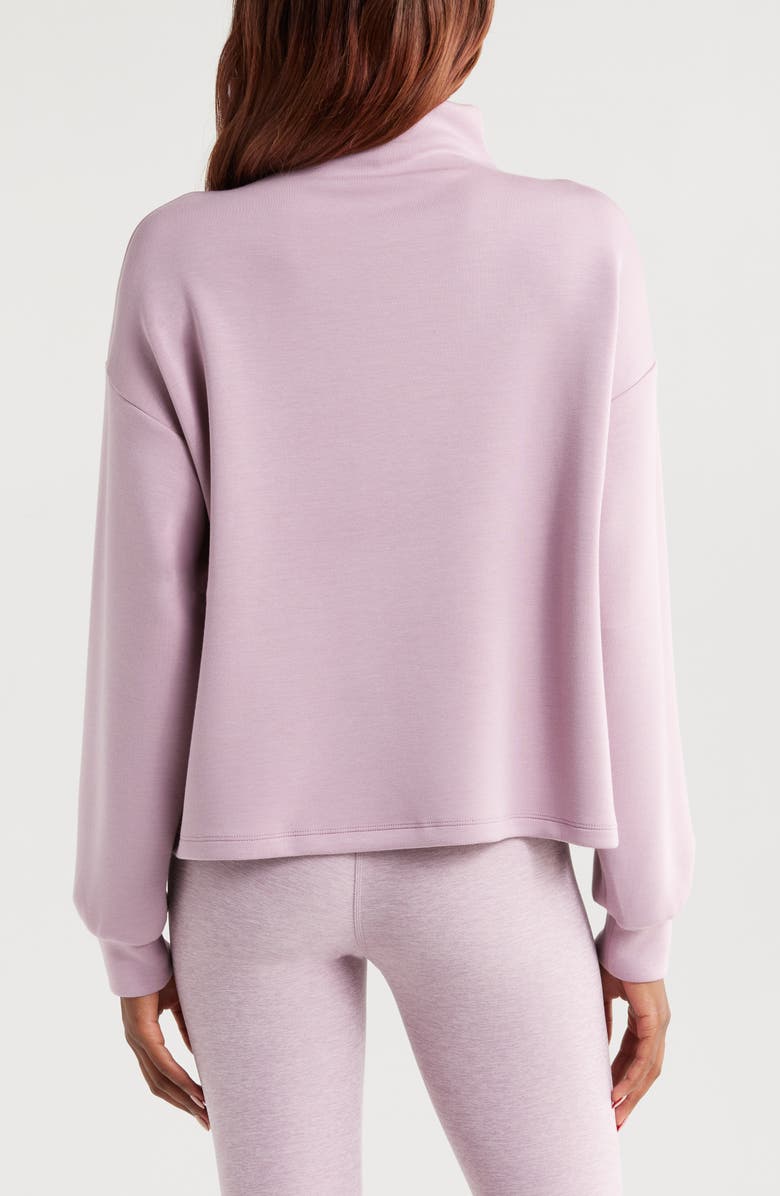 Zella Soft Scuba Knit Funnel Neck Modal Blend Top, Alternate, color, Purple Morn