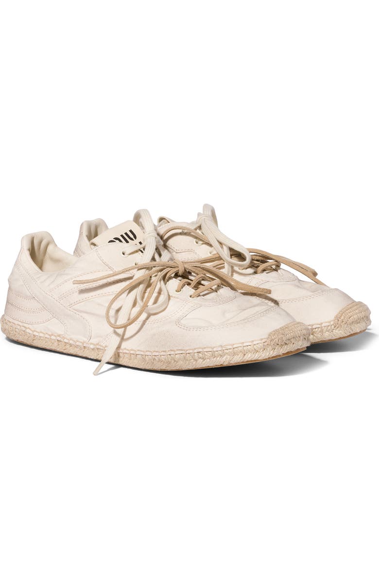 Miu Miu Espadrille Sneaker, Main, color, Ecru