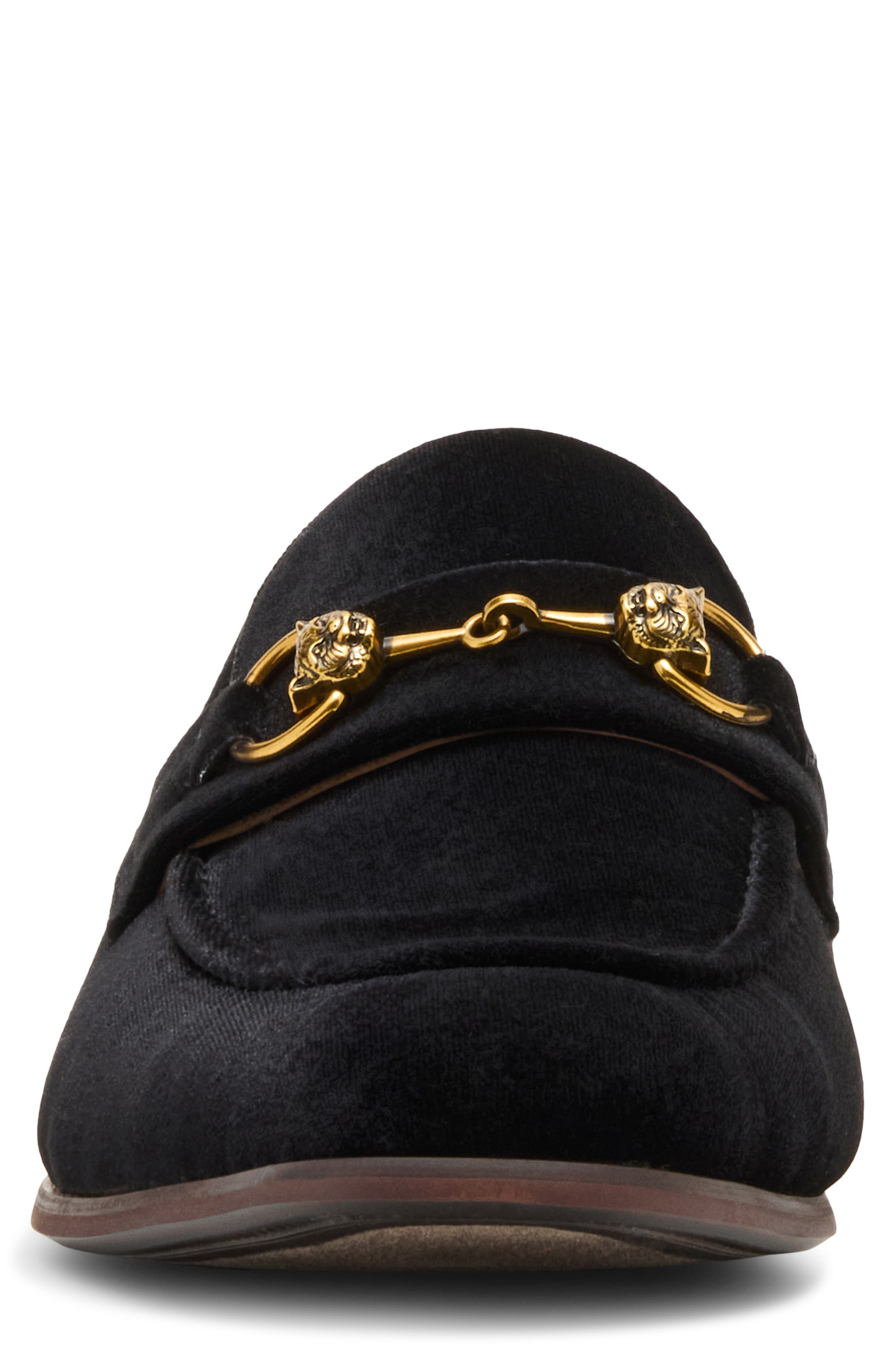 Steve Madden Jandre Velvet Bit Loafer, Alternate, color, Black Velvet