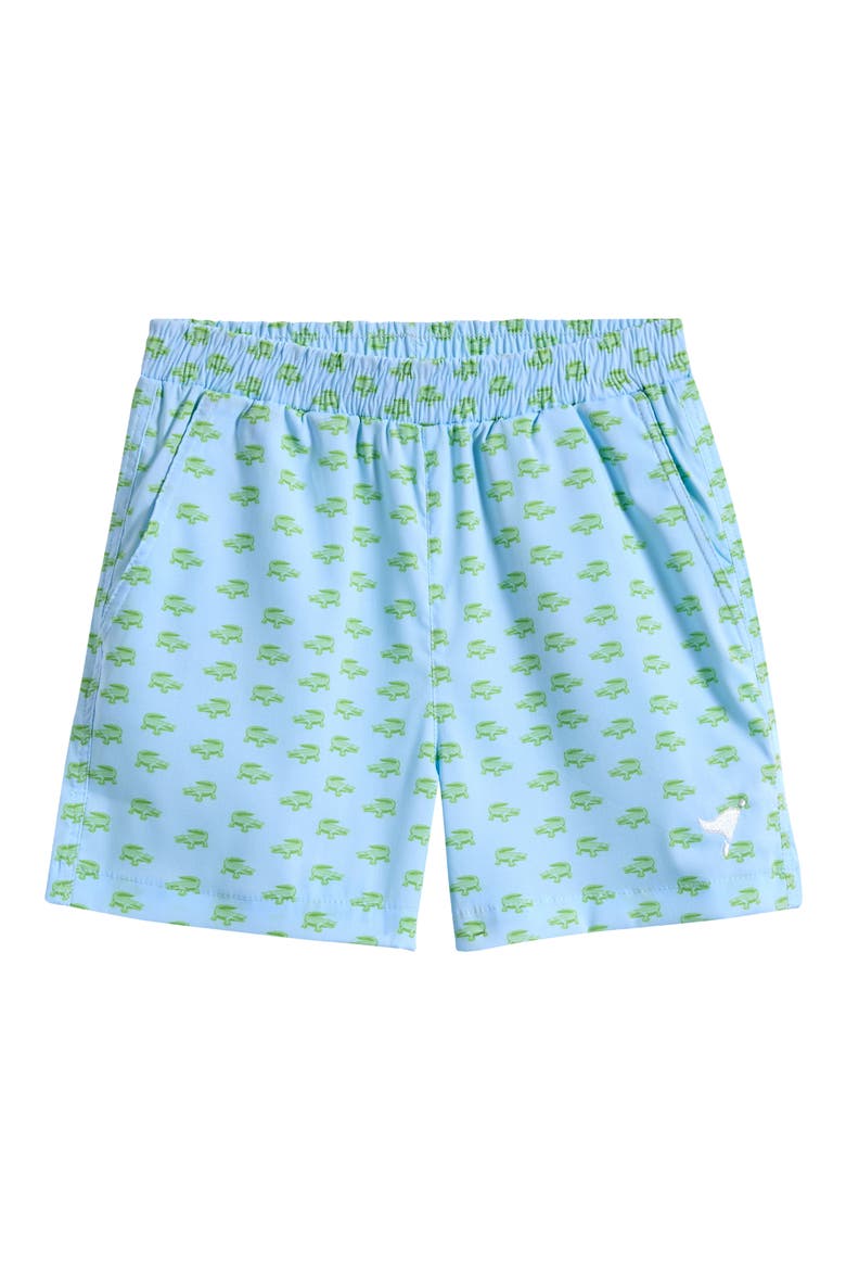 Kids' Alligator Print Shorts, Main, color, PASTEL BLUE