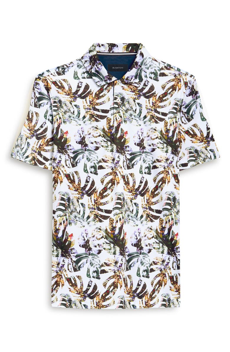 Bugatchi Hendrix Digital Palm Leaf Print Cotton Polo, Alternate, color,
