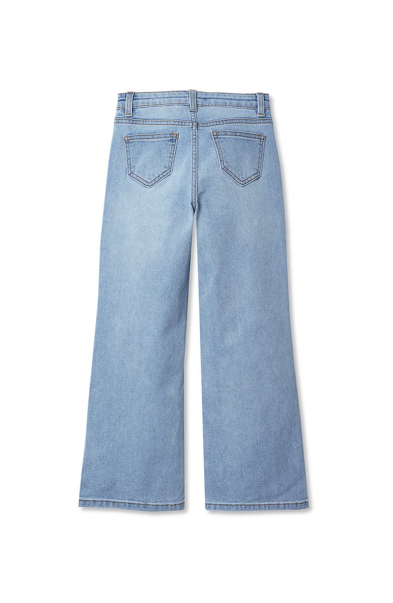 Lands' End Girls Wide Leg Denim Jeans, Alternate, color, Shadow Blue