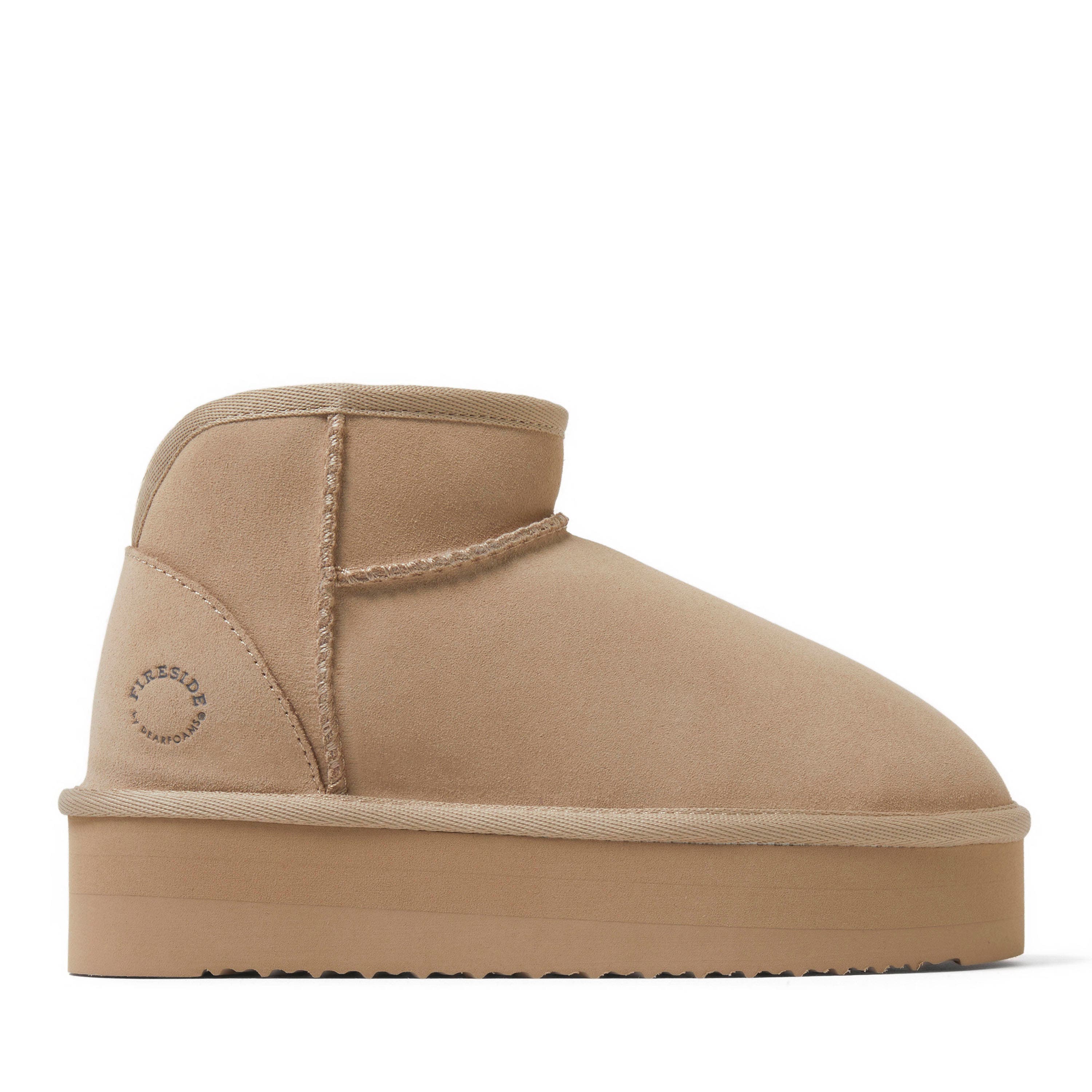 DEARFOAMS Fireside Kingston Genuine Shearling Platform Bootie, Alternate, color, Sand