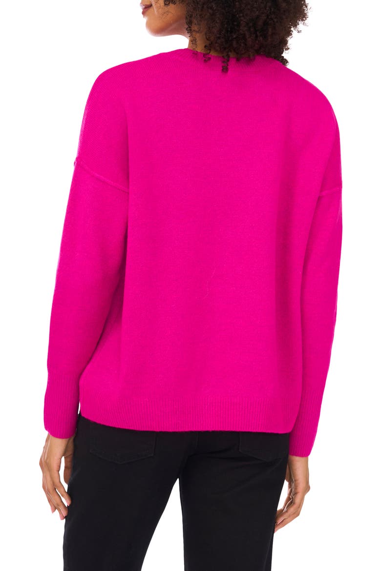 Exposed Seam Crewneck Sweater, Alternate, color, MAGENTA