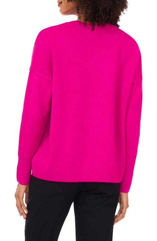 Vince Camuto Exposed Seam Crewneck Sweater In Pink