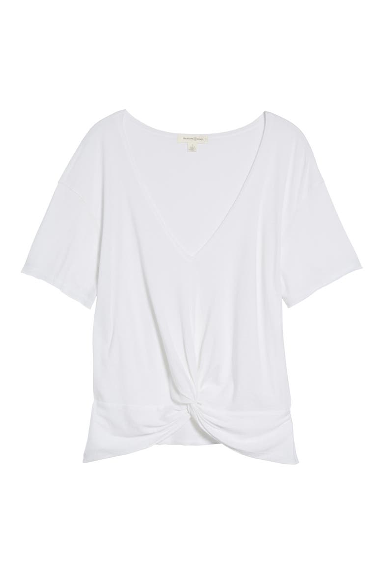 Twist Detail Tee, Alternate, color, WHITE