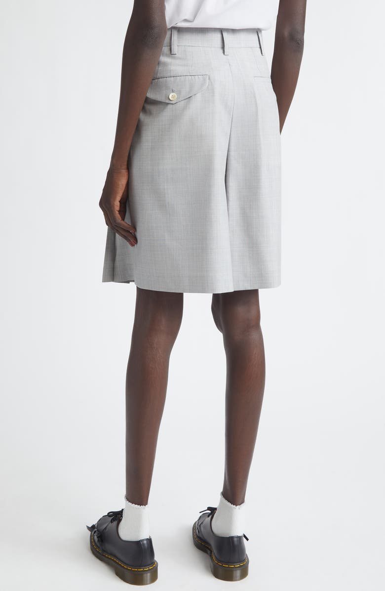 Comme des Garçons Girl Pleated Yarn Dyed Tropical Wool Shorts, Alternate, color, Grey/ Pink