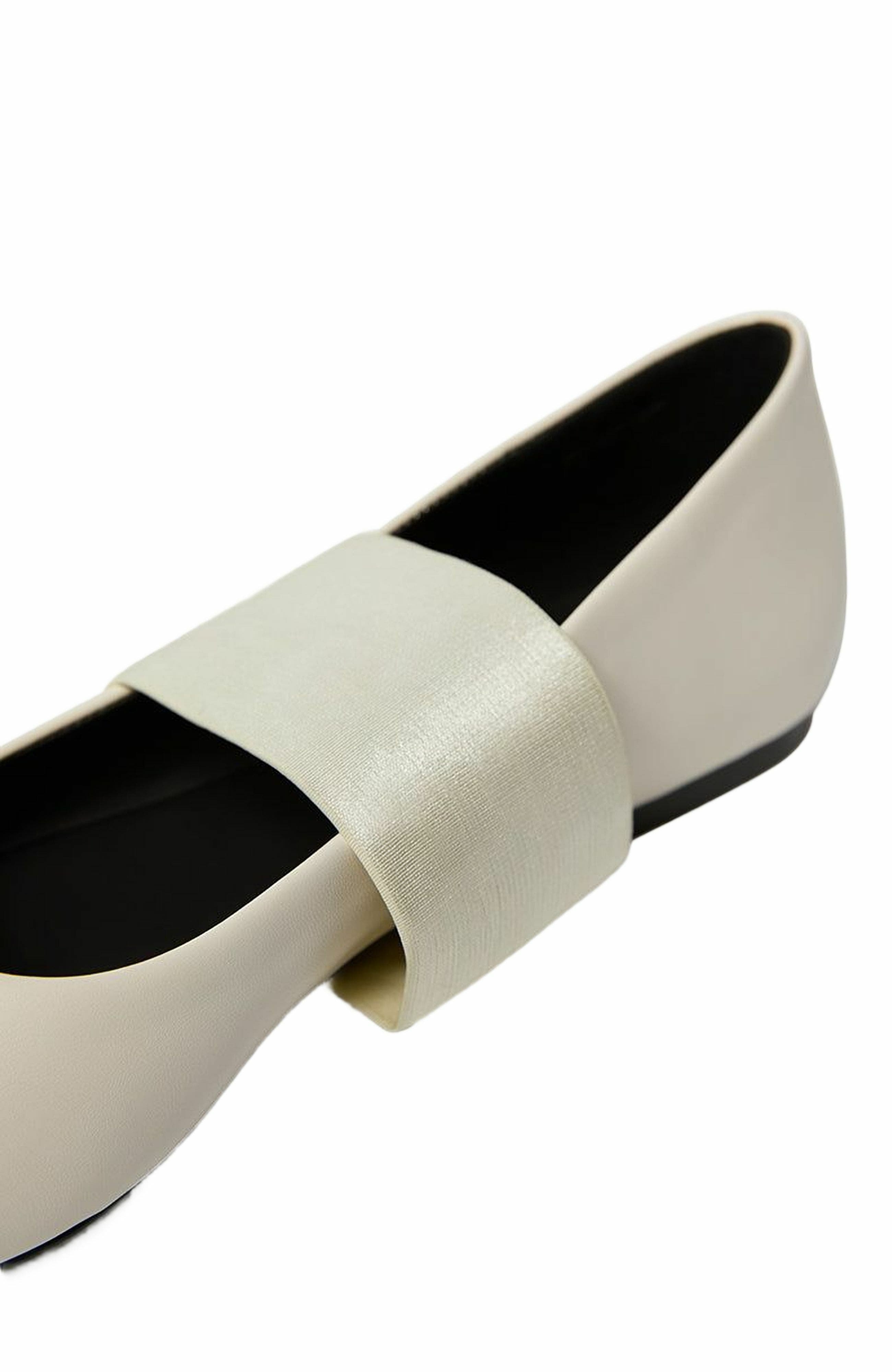 WeWoreWhat Strap Ballet Flat, Alternate, color, Ivory
