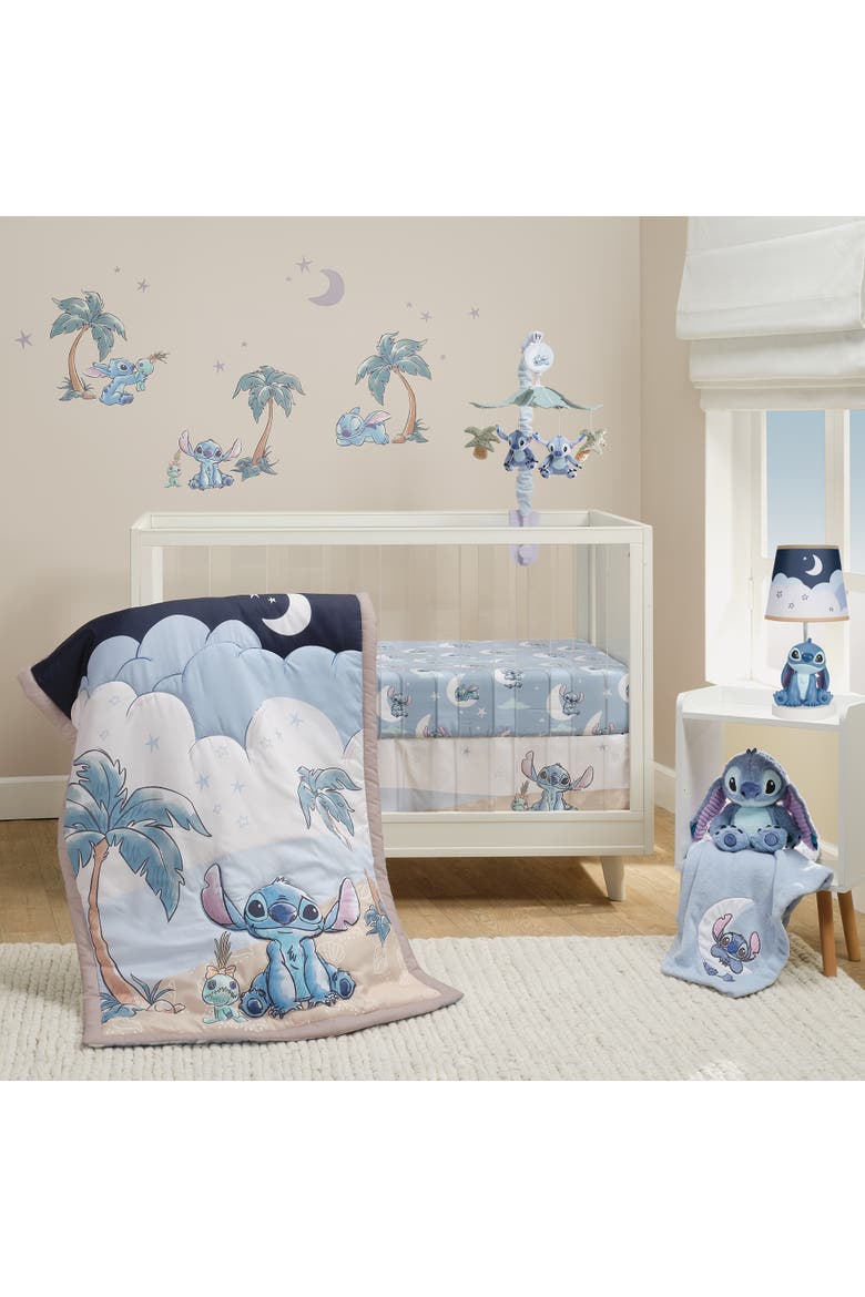 Disney Baby Stitch 3-Piece Nursery Crib Bedding Set, Alternate, color, Blue