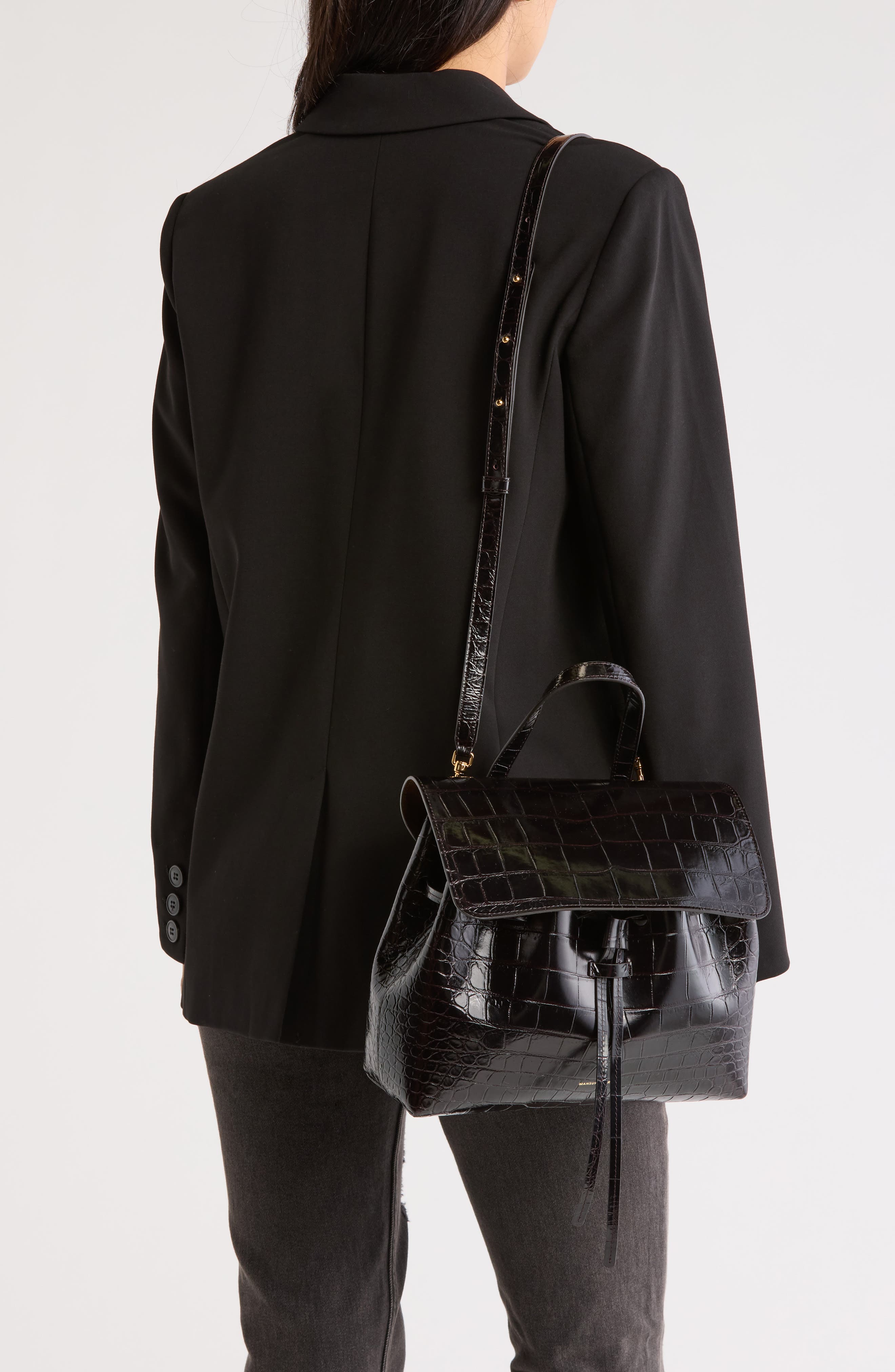 Mansur Gavriel Soft Lady Leather Bag, Alternate, color, Chocolate