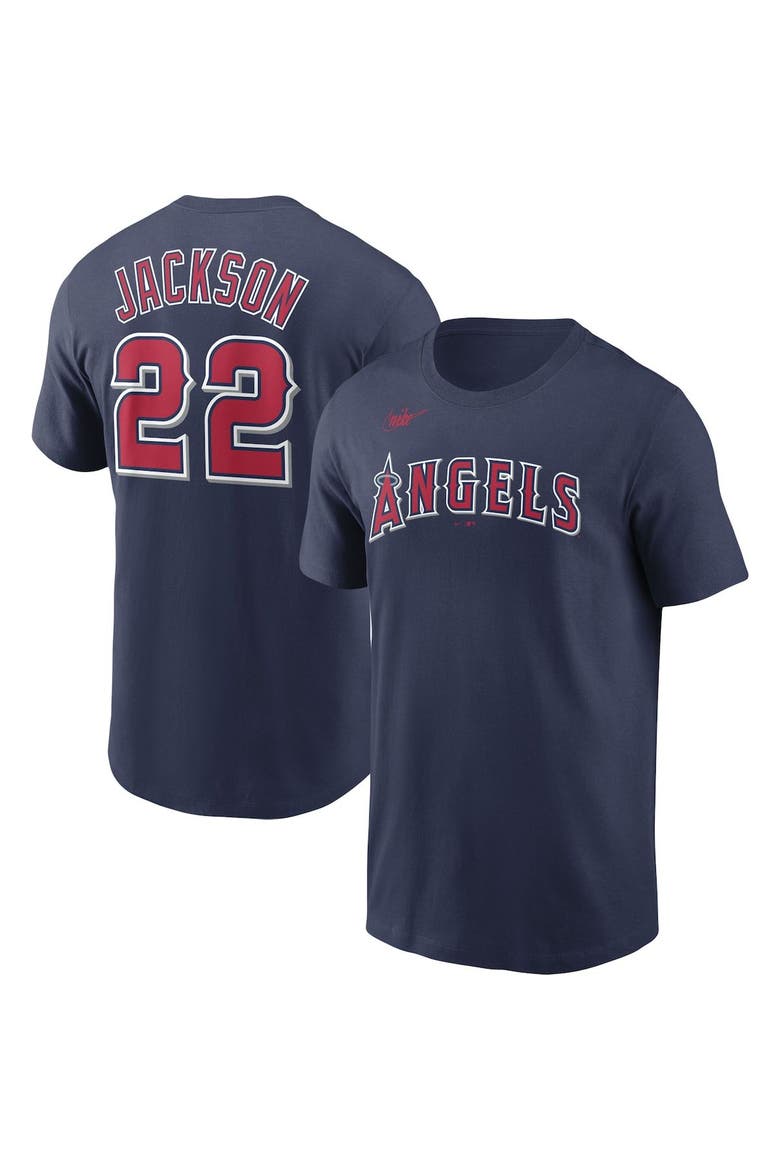 Men's Nike Bo Jackson Navy California Angels Cooperstown Collection Name & Number T-Shirt, Main, color, Navy