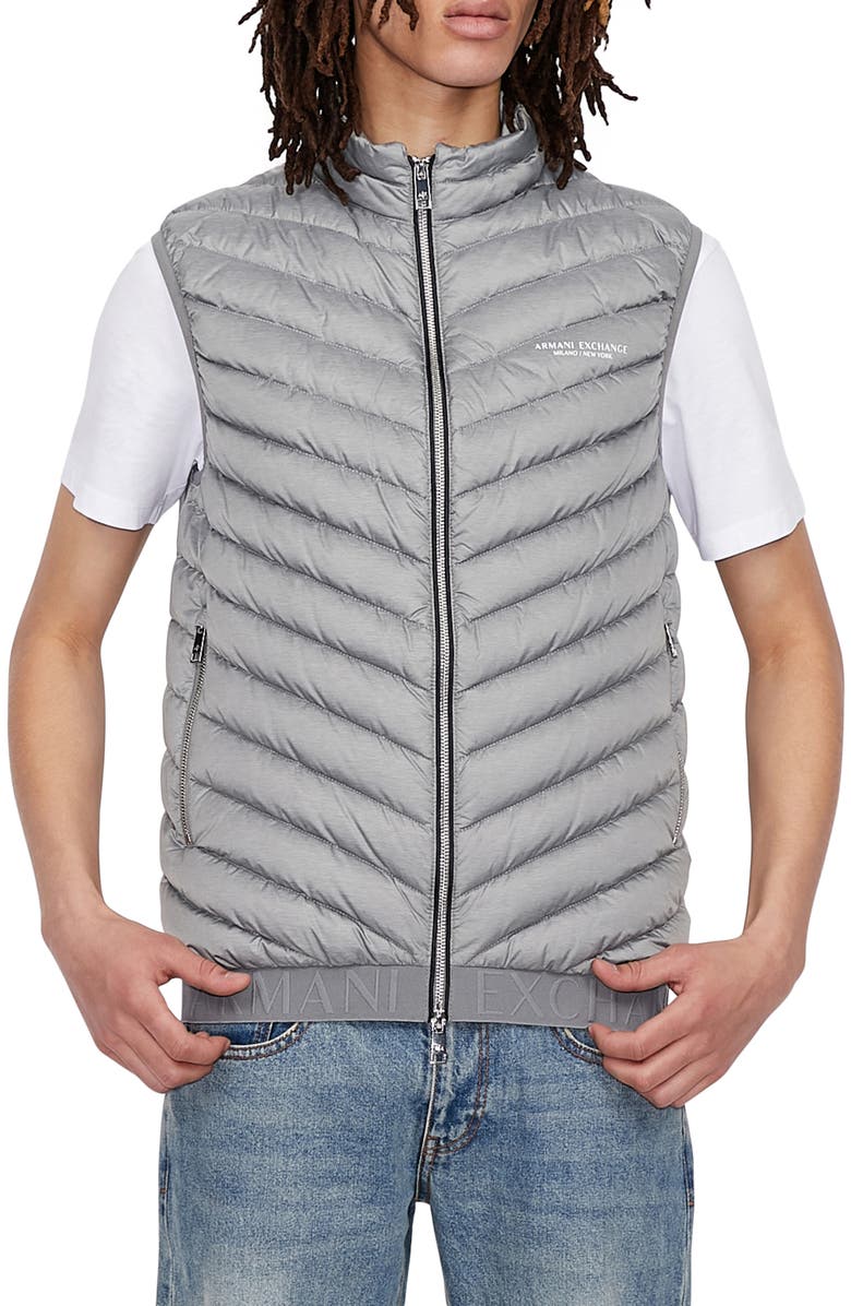Armani Exchange Packable Down Puffer Vest, Main, color, 
