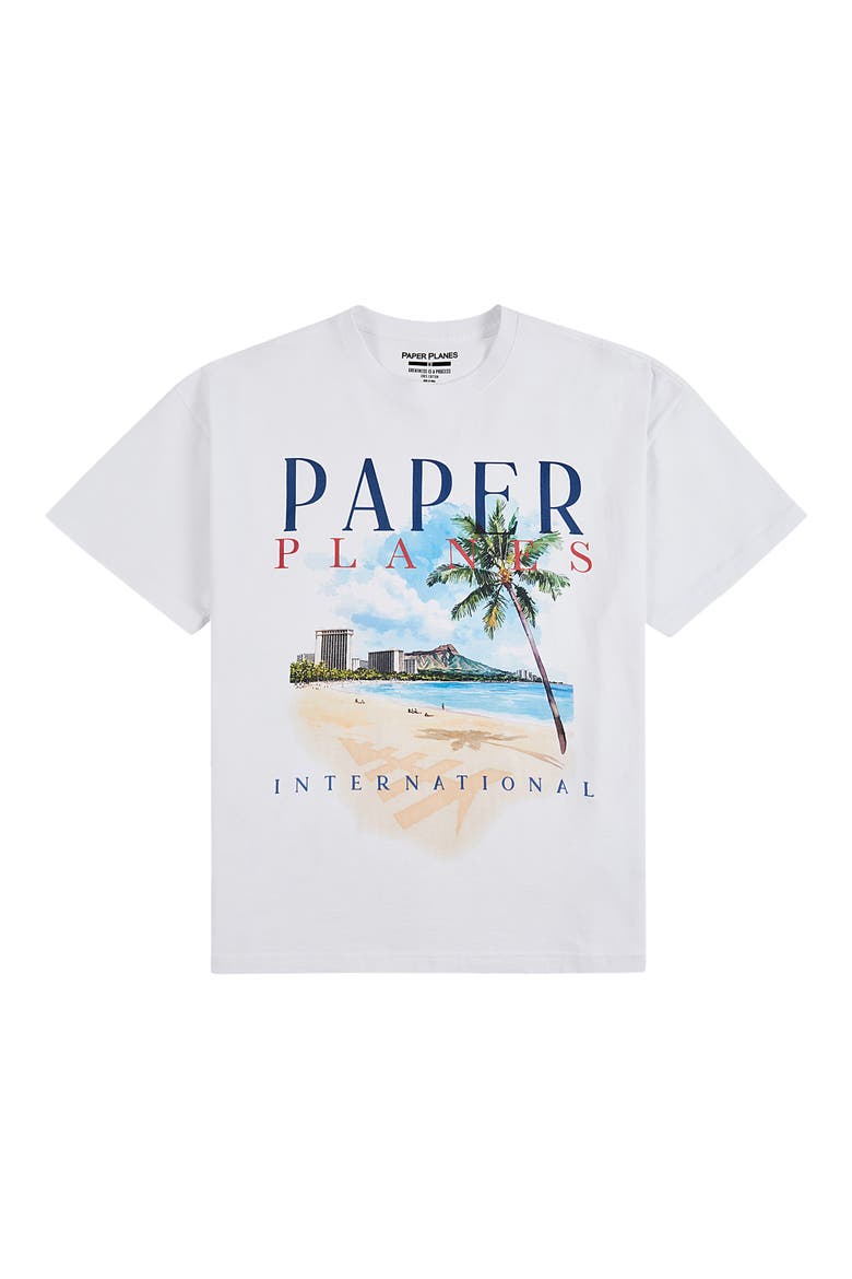 Hawaii Beach Graphic T-Shirt, Alternate, color, WHITE