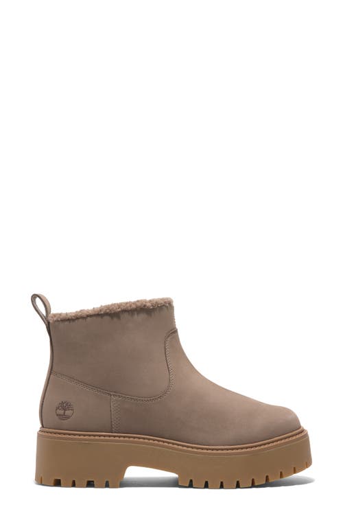 Timberland Stone Street Faux Fur Lined Bootie In Taupe Nubuck