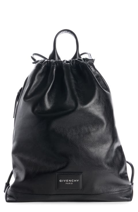 Leather Drawstring Backpack