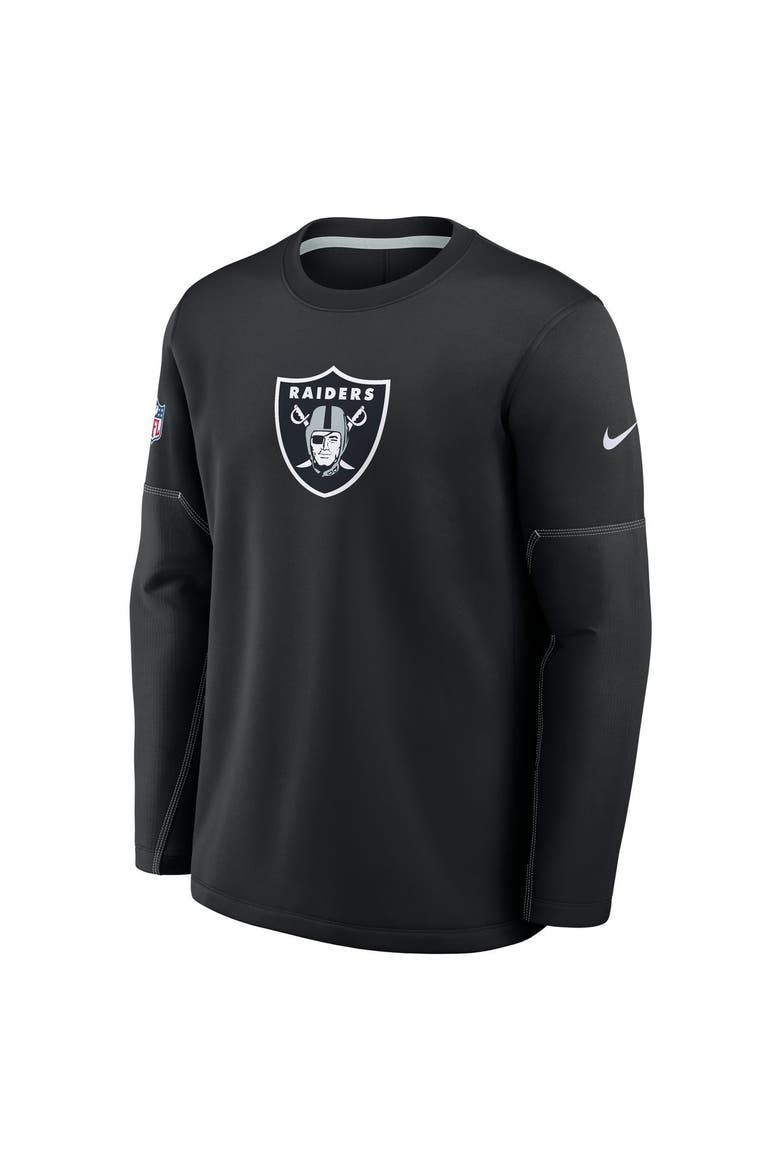 Men's Nike Black Las Vegas Raiders Sideline Coaches Team Present Midweight Therma-FIT Sweatshirt, Alternate, color, Black