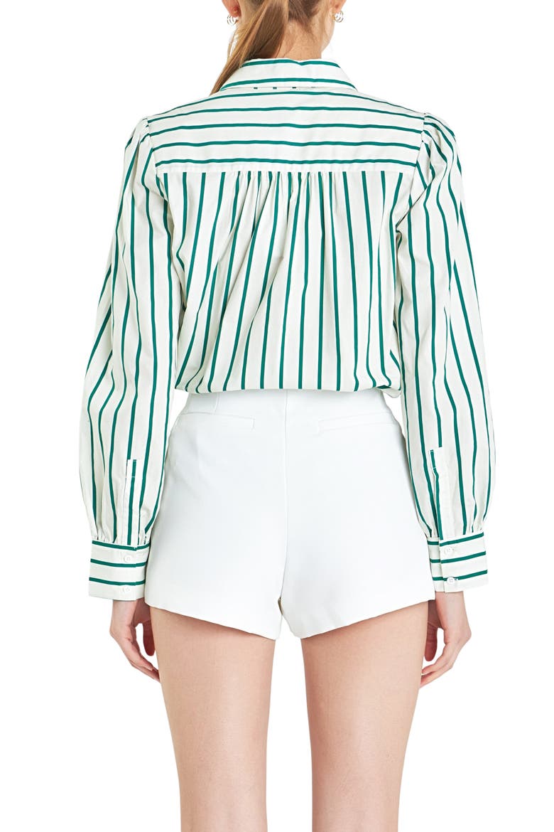 Stripe Cotton Shirt, Alternate, color, GREEN