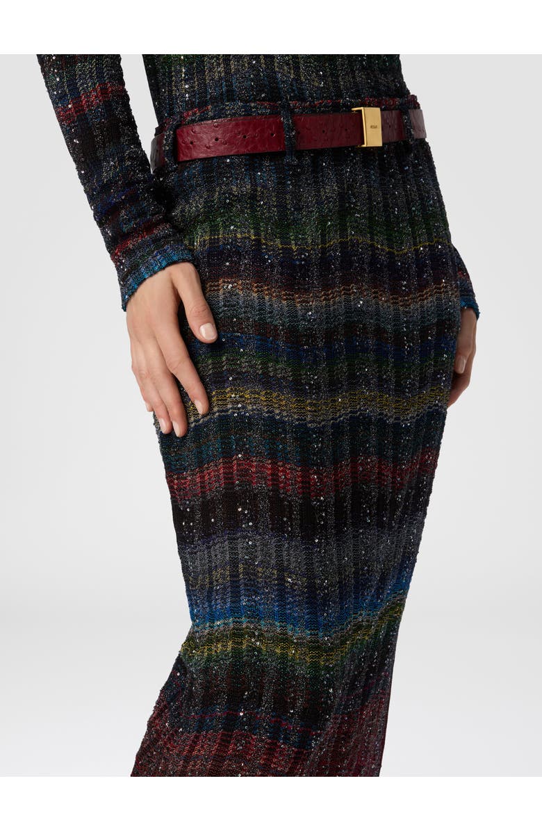 Missoni Long Pencil Skirt With Wave Pattern, Alternate, color, Multicoloured